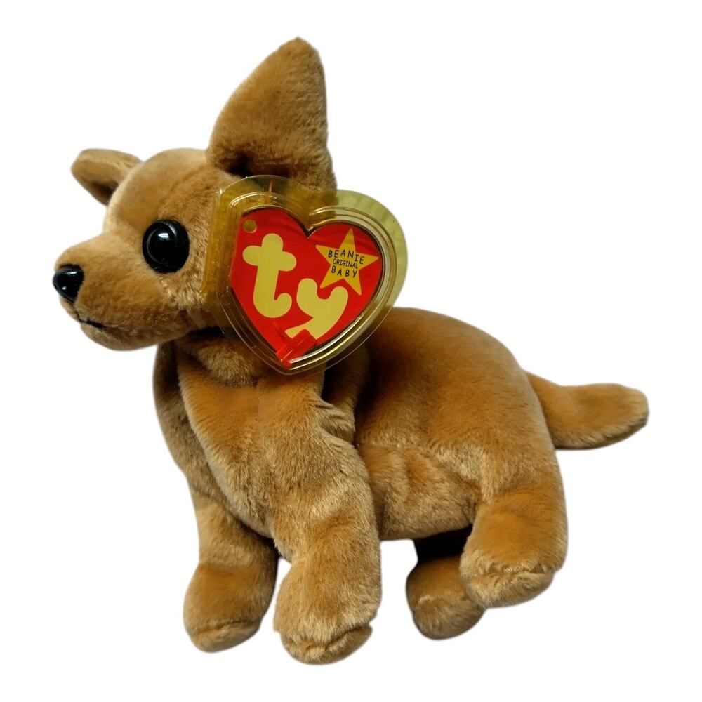Ty Beanie Baby TINY the Dog 1993 Vintage Puppy Plush w/ Tag Protector